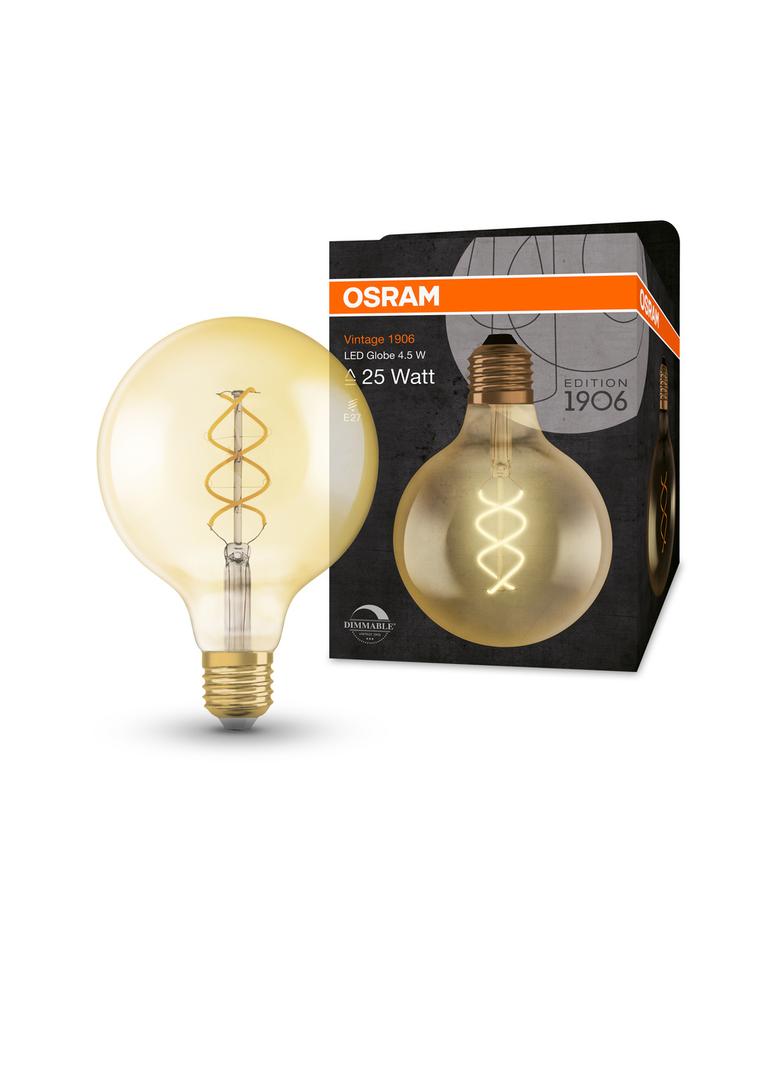 Lampa LED Vintage 1906 dim CL GLOBE125 Filament szkło przezroczyste GOLD 25 dim 4,5W 820 E27