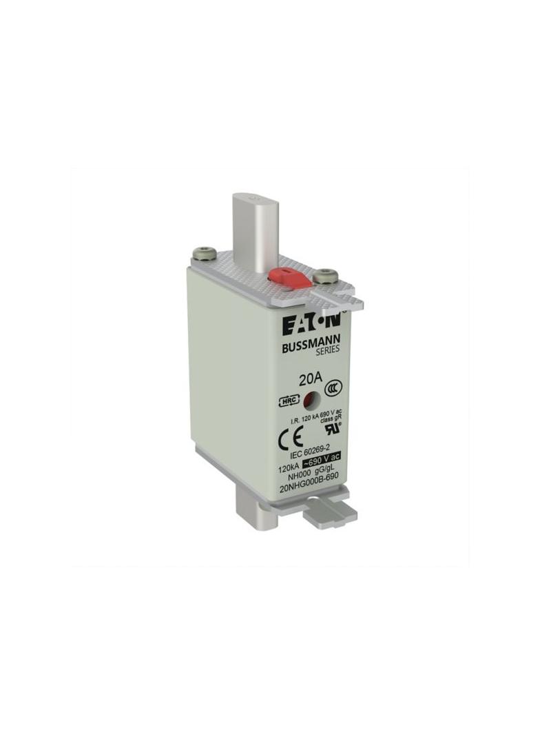 NH FUSE 20AMP 690V gG SIZE 000 Wkładka NH000 20A 690V GL/GG podwójny wskaźnik 20NHG000B-690 EATON