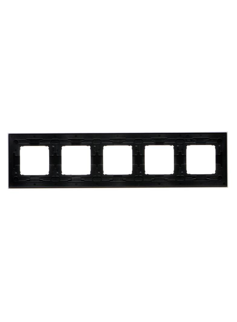 Simon 54 NATURE WMDZ-0150xS-082 Ramka 5-krotna Nature-Metal, INOX NERO, IP20/IP44. (IP44-należy zast DRN5/82 KONTAKT