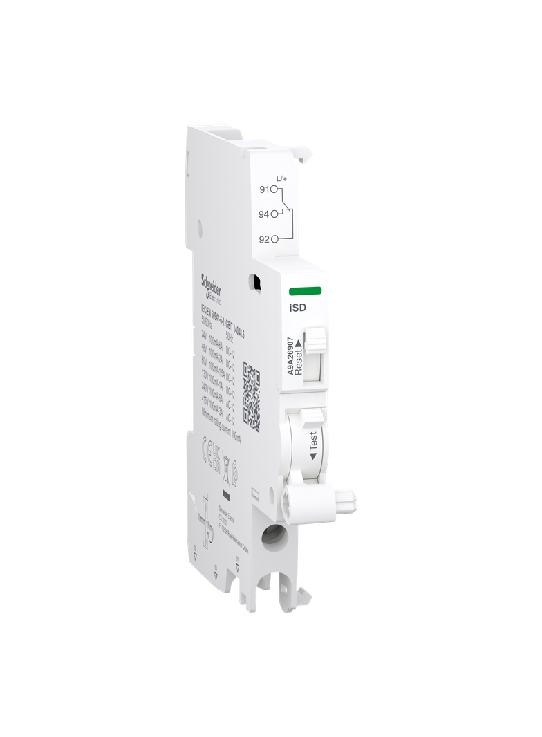 Styk sygnalizacyjny Acti9 iSD (wskazanie wyzwolenia elektrycznego), 1 przemienny (1 CO), zaciski dol