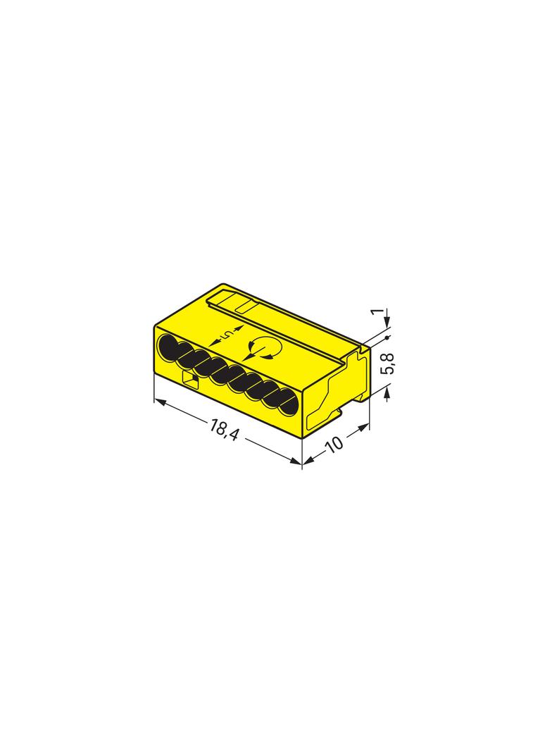 Szybkozłączka MIKRO 8x 0,6‑0,8mm2 żółta 243‑508 /50szt./ WAGO