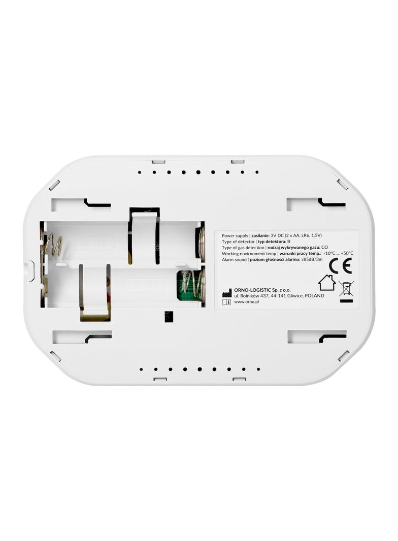 Bateryjny czujnik tlenku węgla (czadu), 2xAA, żywotność sensora 10 lat