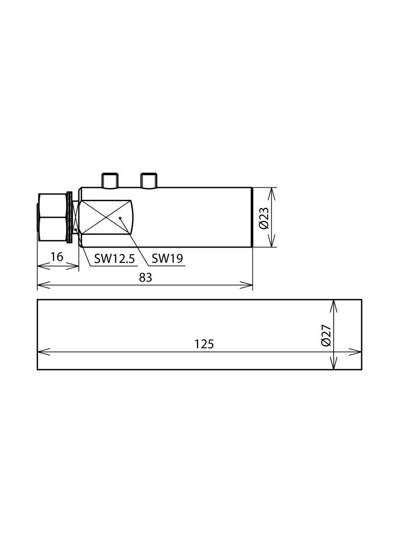 Zestaw montażowy do H VI long 20 mm czarny, 1 głowica do płytki łączącej, 2 opaski