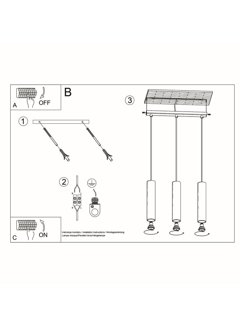 Sollux Lampa wisząca LAGOS 3L czarny SL.0329