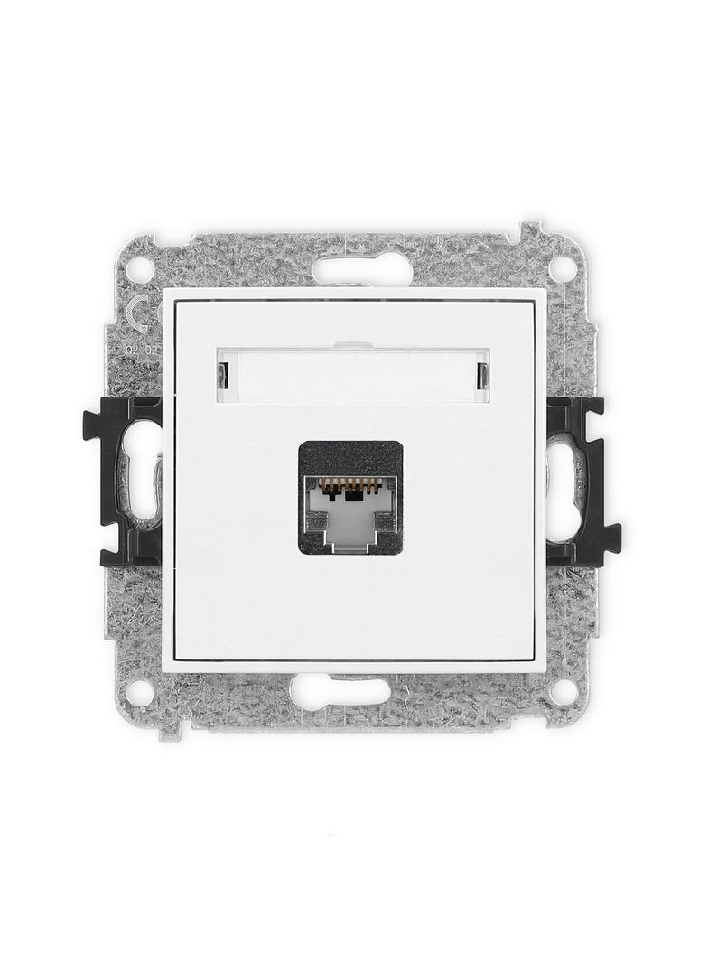 ICON Mechanizm gniazda komputerowego pojedynczego 1xRJ45, kat. 5e, ekranowany, 8-stykowy biały
