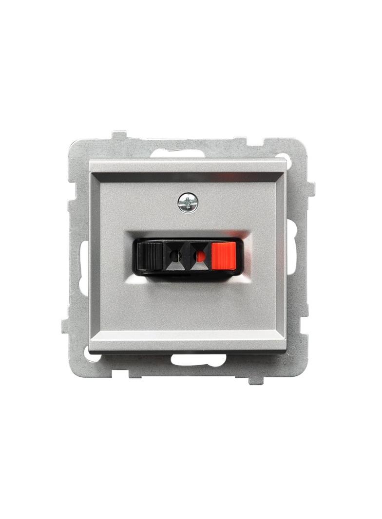 SONATA Gniazdo głośnikowe pojedyncze - kolor srebro mat GG-1R/m/38