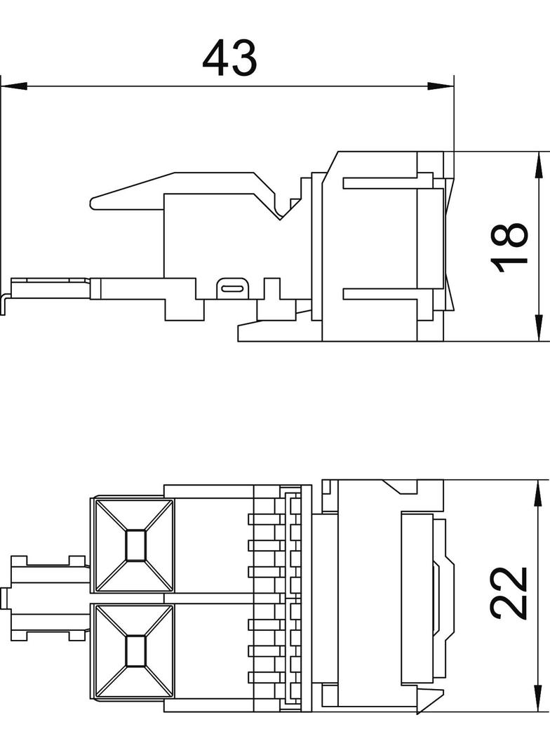 ASM C5 / S, MODUŁ PRZYŁ KAT.5E NIEEKRANOW. SNAP-IN