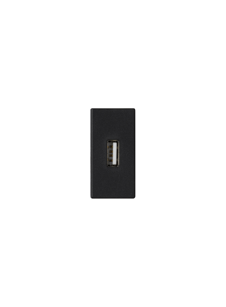Simon Connect Płytka K45/2 złącza USB typ A żeńskie 225x45mm + gniazdo zaciski śrubowe szary grafit K128B/14 KONTAKT