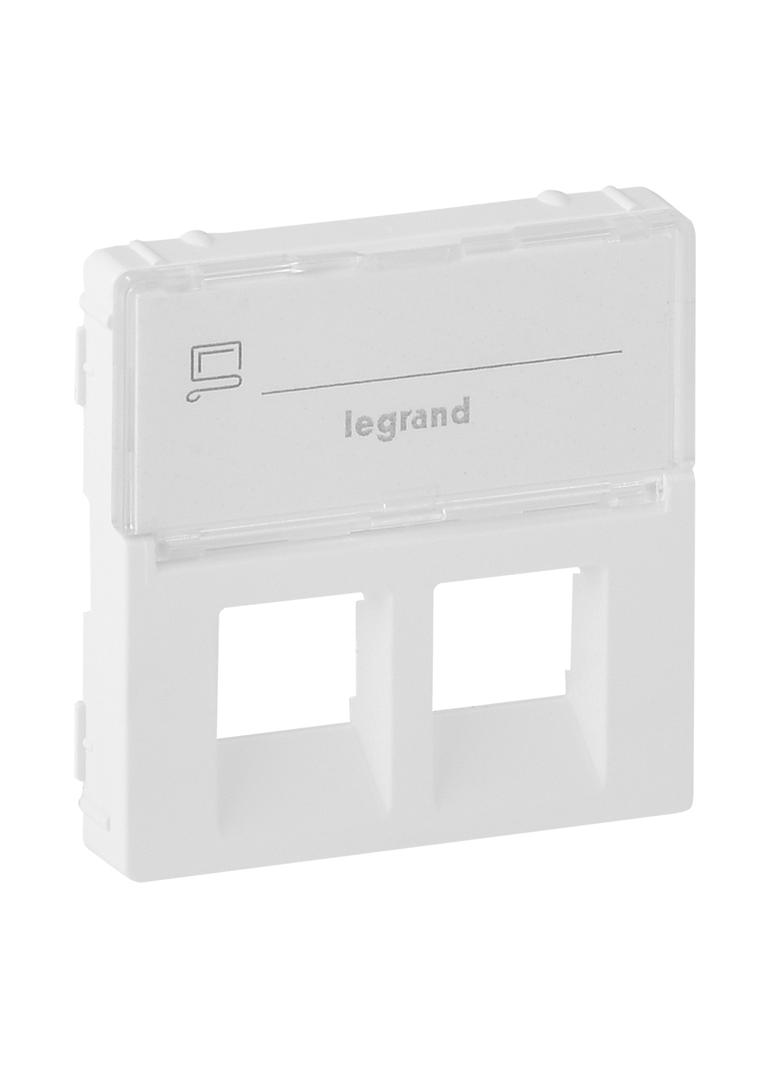 VALENA LIFE PLAKIETKA Z ETYKIETĄ GNIAZDA 2 x RJ 45 BIAŁA, Legrand