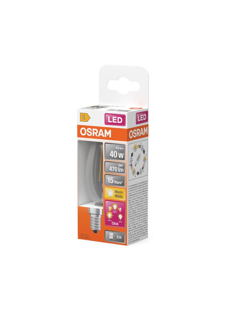 Lampa LED STAR+ CL P40 DIM Duo Click FILAMENT 4W 827 E14
