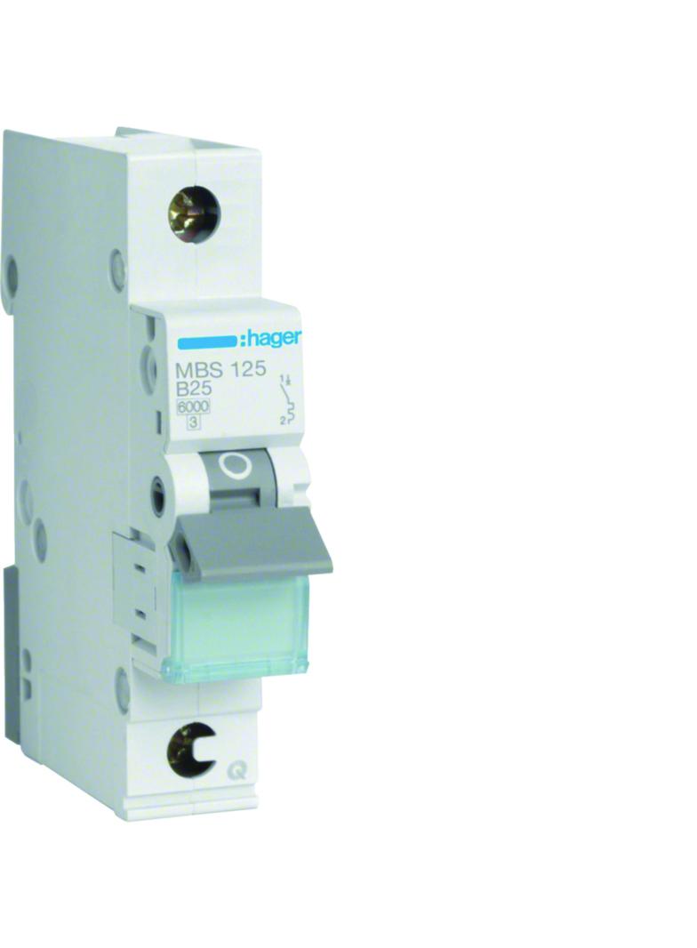 MCB Wyłącznik nadprądowy 6kA 1P B25A QuickConnect MBS125 HAGER