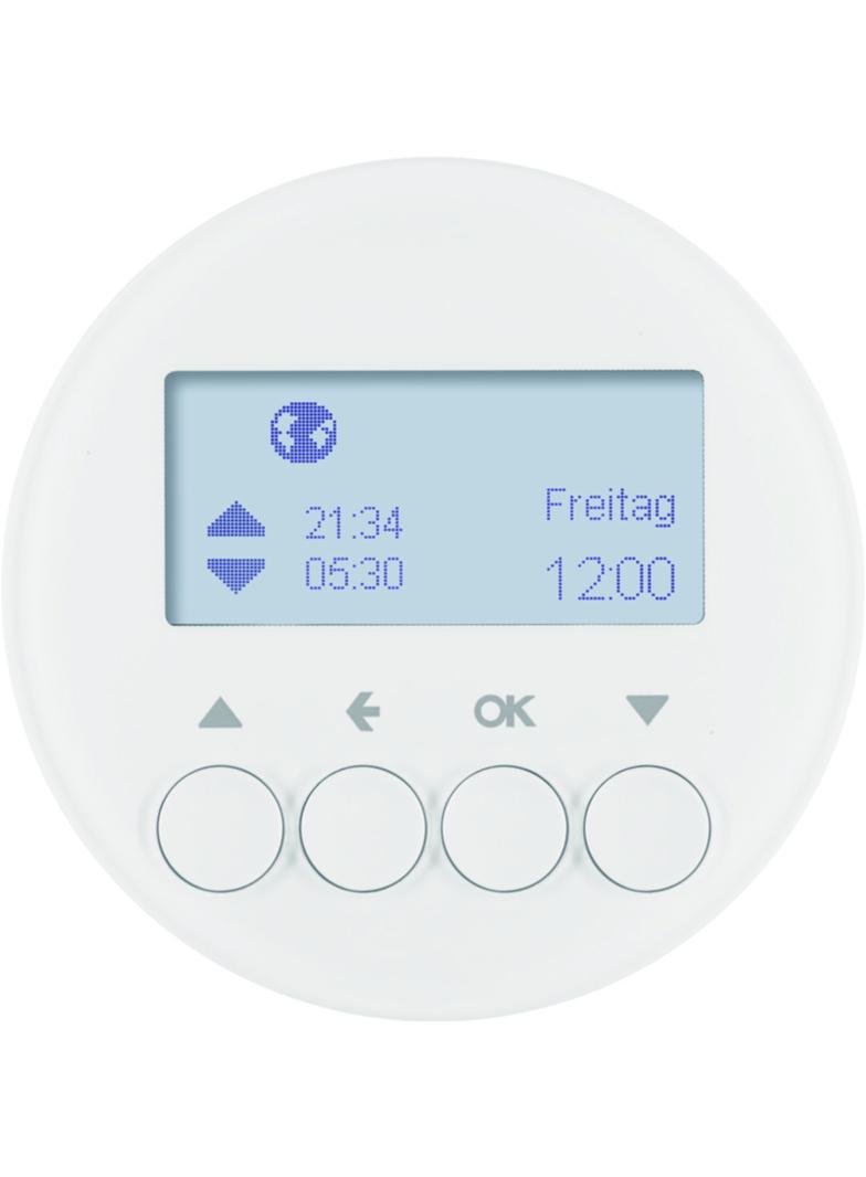 BERKER R.X/1930/Glas Żaluzjowy łącznik czasowy z wyświetlaczem do sterowania żaluzjami biały 8574113