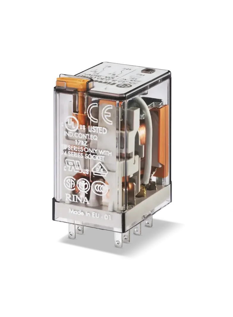 Miniaturowy przekaźnik przemysłowy 2 P; 10A; 60V DC; LED + dioda gaszeniowa