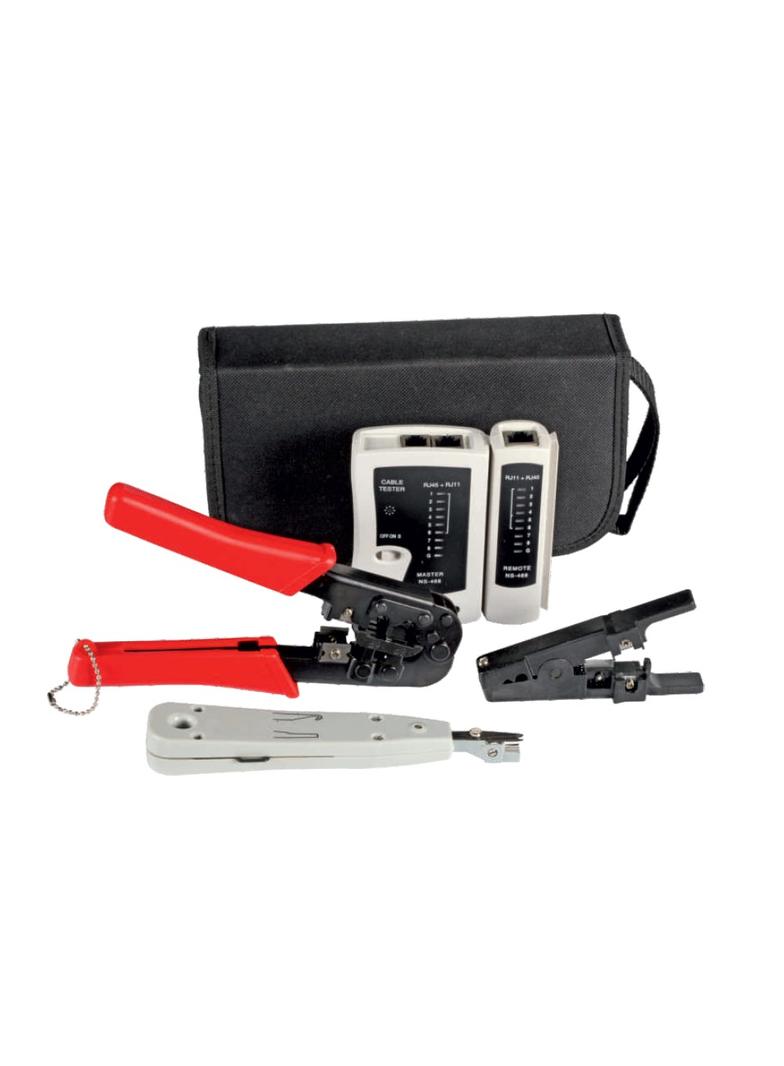 Zestaw 4 narzędzi do montażu i testowania okablowania w etui
