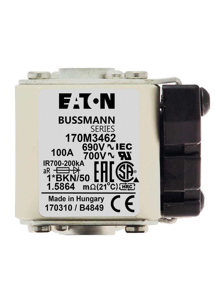 FUSE 100A 690V 1*BKN/50 AR UC Wkładka szybka 100A AC 690V rozmiar 1 45x59x51 mm aR, 170M3462 EATON