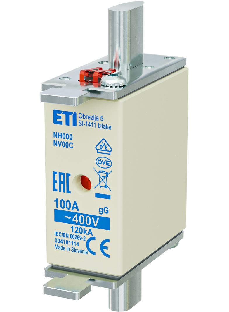 Wkładka topikowa NH zwłoczna KOMBI NH000 WT-00C gG 100A 400V 004181114 ETI
