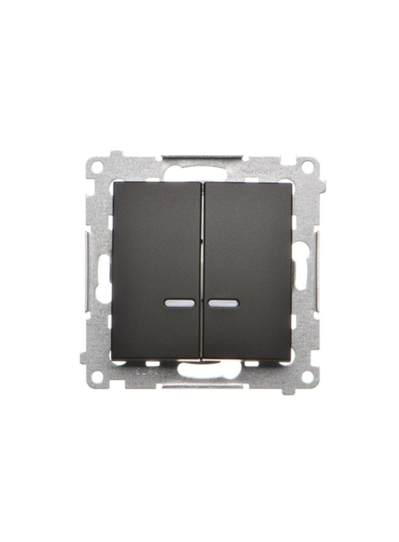 Simon 54 Łącznik świecznikowy z podświetleniem LED i do wersji IP44 10A 250V szybkozłączka czarny *Posiada wkładkę DU1W DW5BL.01/49 KONTAKT