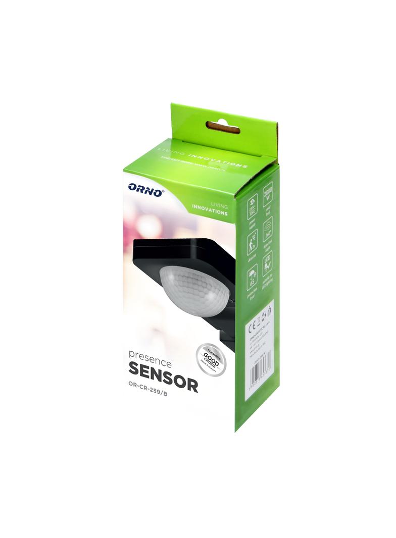 Czujnik ruchu 360st. IP65 2000W max. 20m czarny OR-CR-259/B ORNO