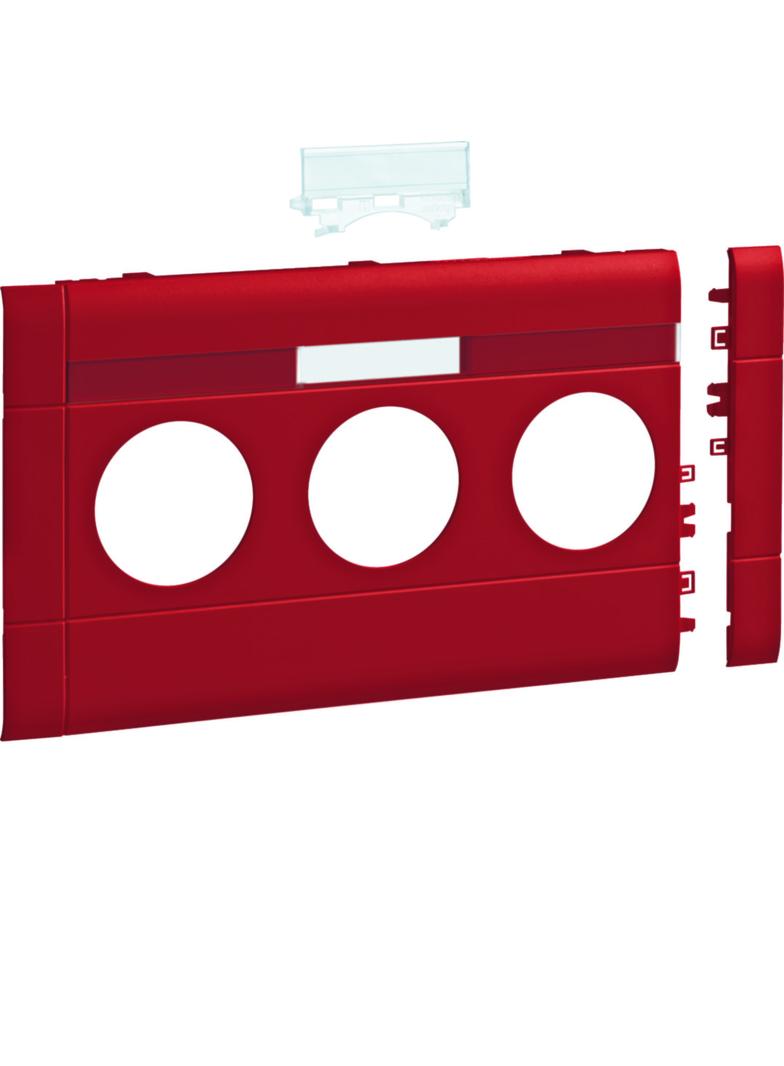 tehalit.WA Maskownica potrójna z polem opisowym ABS bezhalogenowy 120mm czerwony GB120313020 HAGER