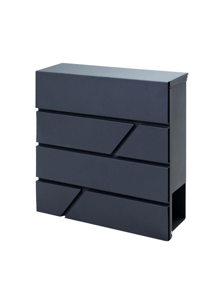 Skrzynka na listy PALAWAN z galwanizowanej stali z gazetnikiem, antracyt