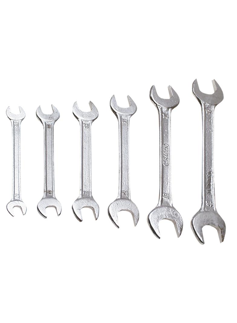 Klucze płaskie dwustronne 6-17 mm, zestaw 6 szt.