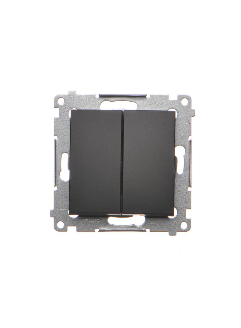 Simon 54 Przycisk podwójny zwierny bez piktogramu 10A 250V szybkozłączka czarny DP2.01/49 KONTAKT