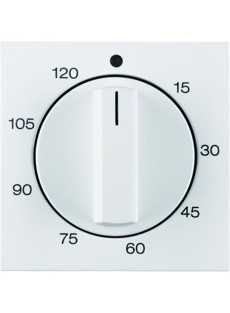 BERKER Q.x Płytka czołowa z pokrętłem Regulator do łącznika czasowego 0-120 min aluminium aksamit 16336084 16331909 HAGER