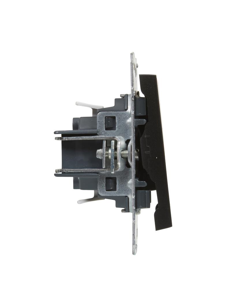 SUNO - Przycisk pojedynczy z symbolem dzwonka - 6 A - 250 V~ - zaciski automatyczne, Czarny, Legrand