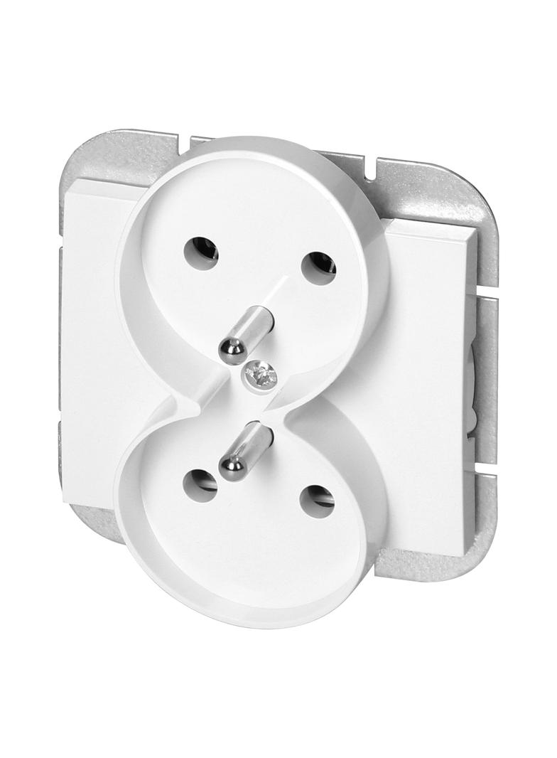 Gniazdo podwójne podtynkowe 2x2P+Z Onyx, 16A, 250V, PT-6OR, biały