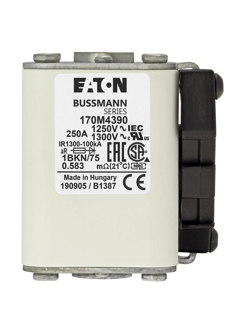 FUSE 250A 1250V 1BKN/75 AR CU Wkładka szybka 250A AC 1250V rozmiar 1 53x69x74 mm aR IEC UL 170M4390