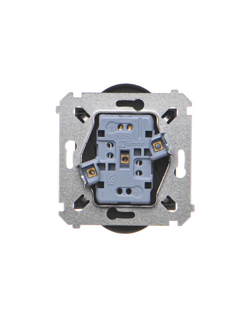 Simon 54 Gniazdo podwójne z/u z przesłonami 16A z. śrub. czarny