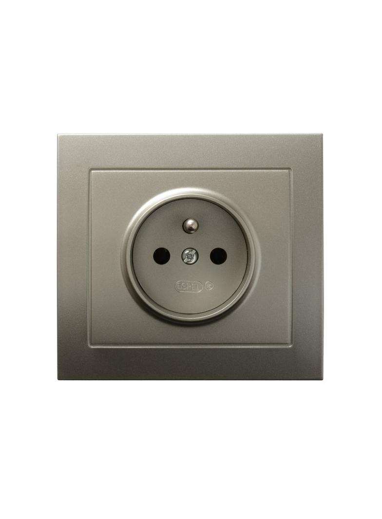 KIER Gniazdo pojedyncze z uziemieniem kolor satyna light GP-1WZ/45 OSPEL