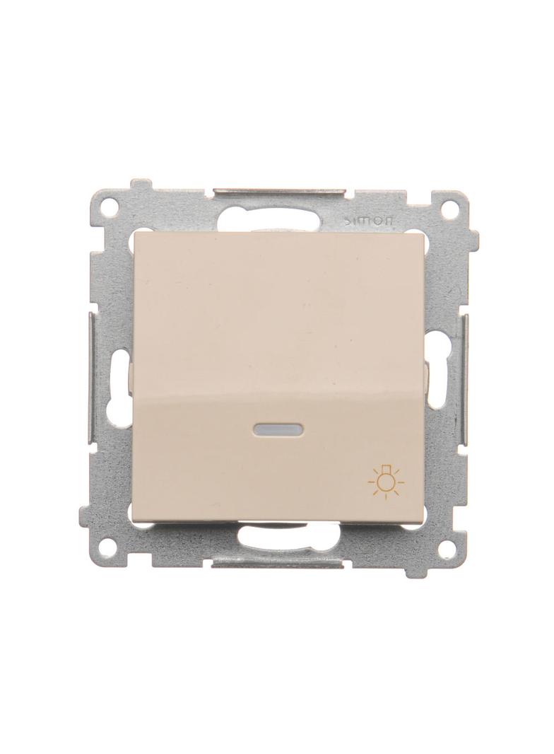 Simon 54 Przycisk „światło” z podświetleniem LED 10A 250V szybkozłączka kremowy DS1L.01/41 KONTAKT