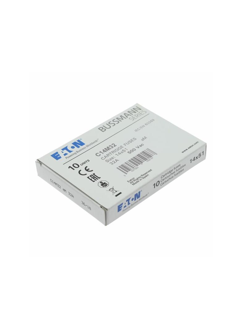CYLINDRICAL FUSE 14 x 51 32A AM 500V AC Wkładka cylindryczna 14 x 51mm 32A AM 500V AC C14M32 EATON