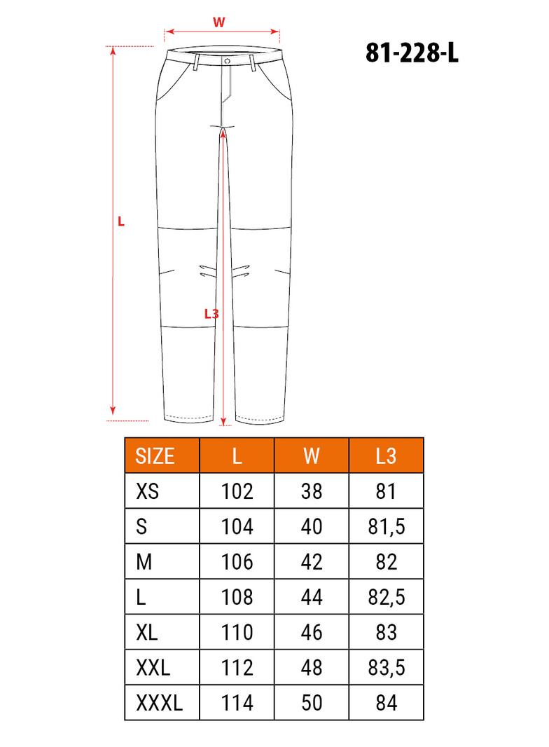 Spodnie robocze DENIM, wzmocnienia na kolanach, rozmiar L