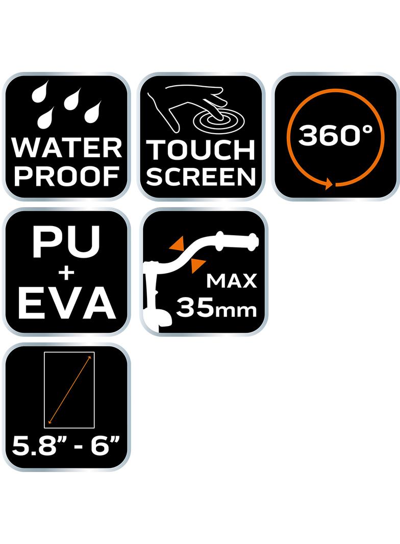 Wodoodporna torba rowerowa z uchwytem na telefon