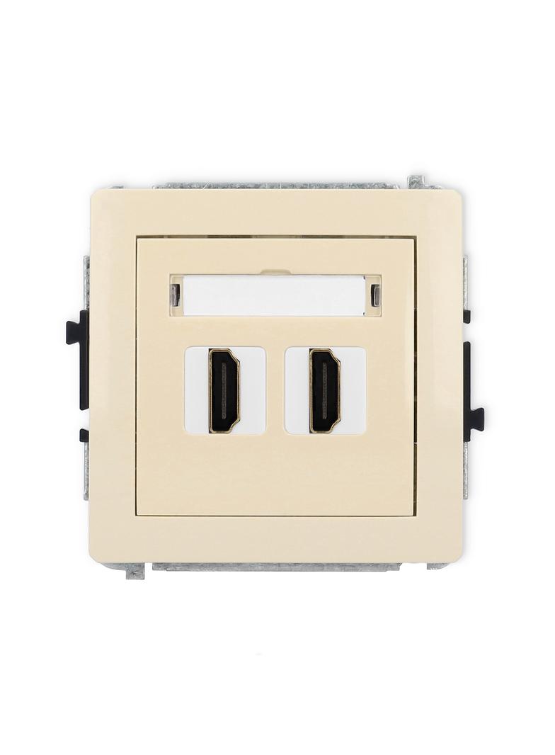 DECO Gniazdo podwójne HDMI 2.0, 4K beżowy 1DHDMI-4 KARLIK