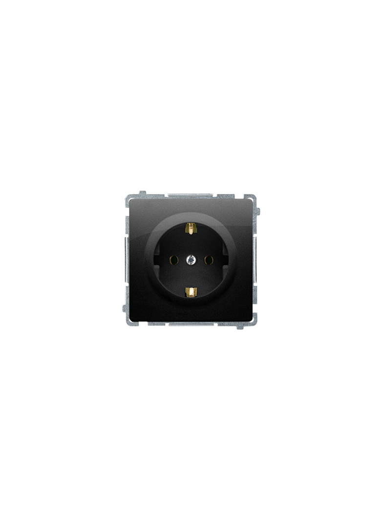 Simon BASIC WMUW-02111x-Y011 Gniazdo wtyczkowe z uziemieniem Schuko (moduł) z przesłonami torów prąd BMGSZ1Z.01/49 KONTAKT