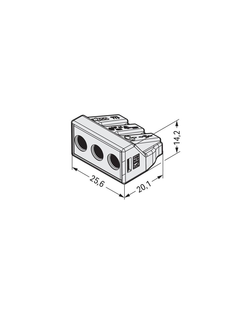 złączka instalacyjna 3-torowa Eexe jasnoszara