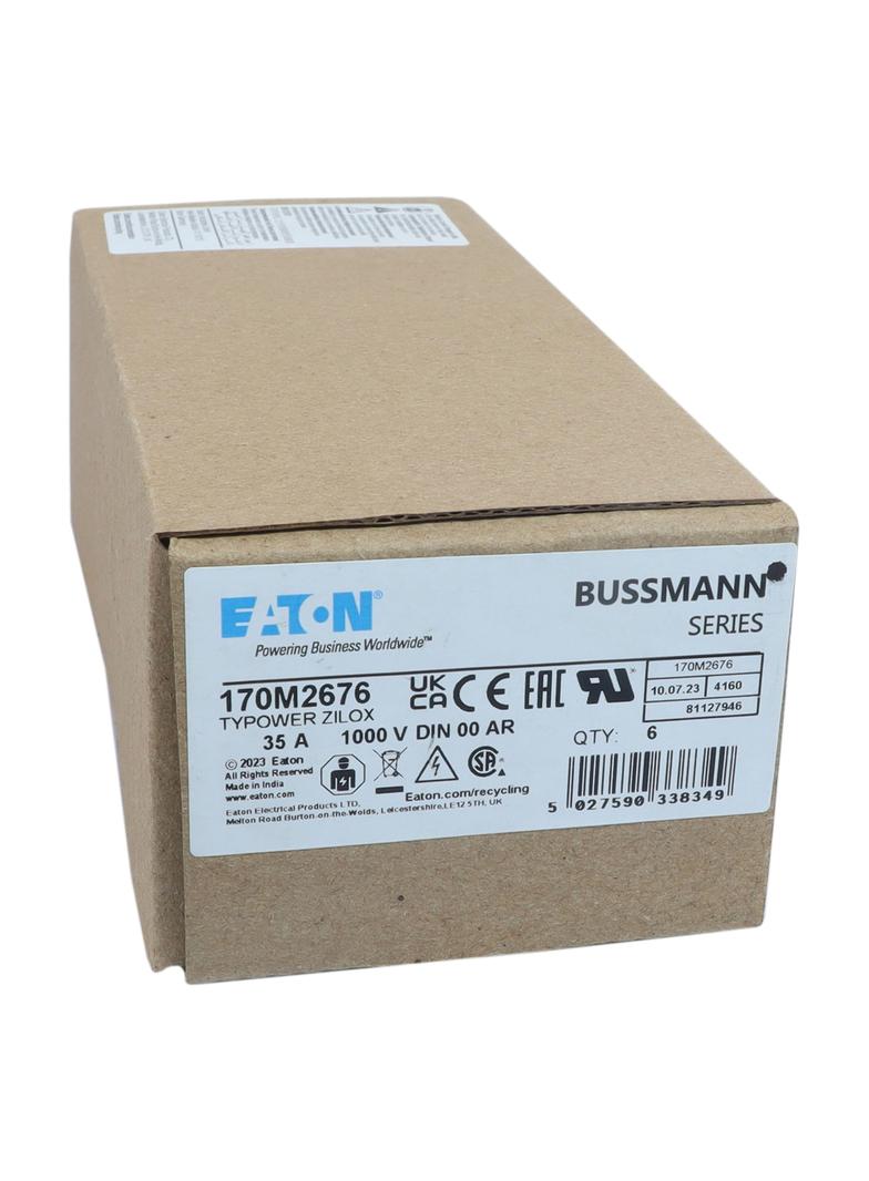 35A 1000V aR DIN 00 TYPE T FUSE Wkładka szybka 35A AC 1000V DIN 00 aR DIN IEC nieizolowane 170M2676
