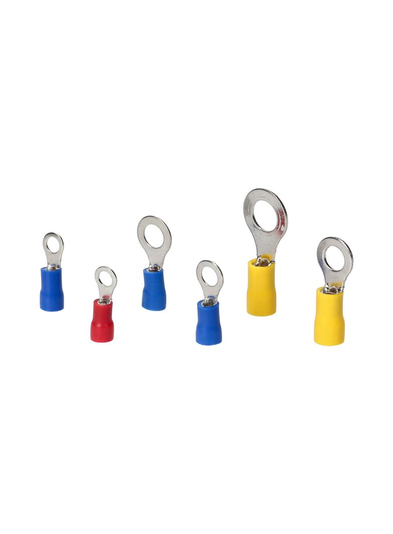 Zestaw końcówek kablowych oczkowych 120 szt. 25x1mm2 M4; 20x2,5mm2 M4; 20x2,5mm2,M5; 20x2,5mm2 M OR-