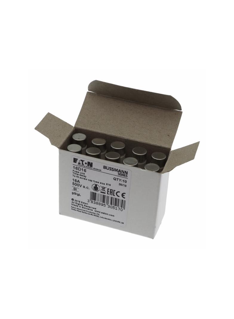 FUSE-D1 16A T GL/GG 500VAC E16 Wkładka DI 16A T GL/GG 500VAC E16 16D16 EATON