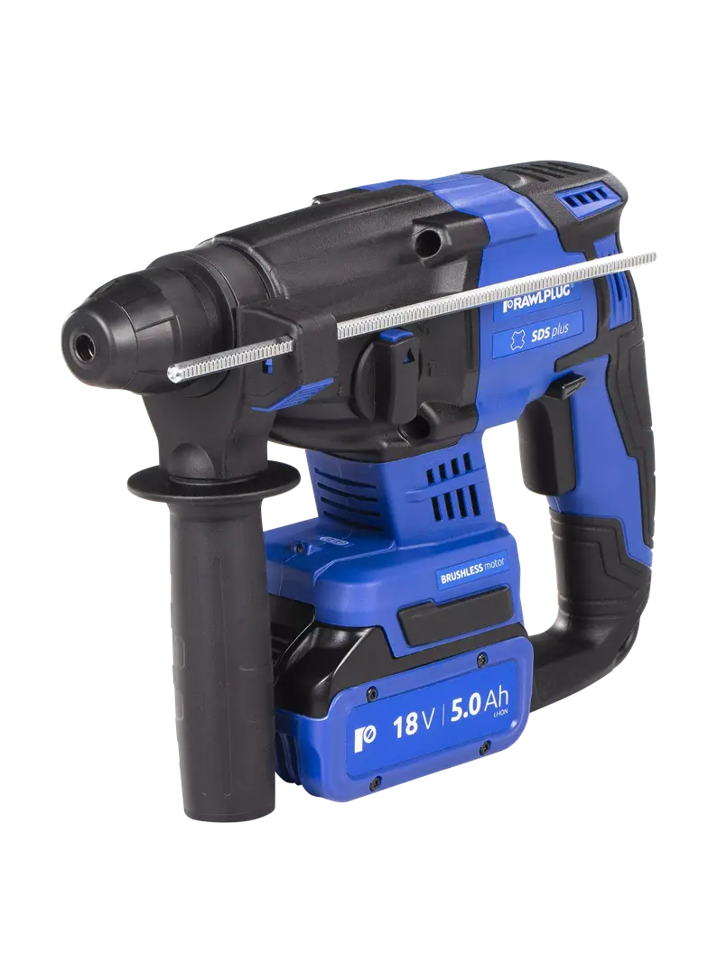 Młotowiertarka SDS plus 18V RawlHAMMER 20mm 2,0J – 2 akumulatory 5,0 Ah ładowarka 6,5 A walizka 1szt. R-PRH18-XL2 RAWLPLUG