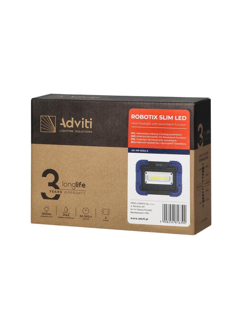 ROBOTIX SLIM LED 20W naświetlacz roboczy, 1250lm, IP44, 4000K, z baterią Li-Ion 4400mAh i ładowarką AD-NR-6151L4 ORNO