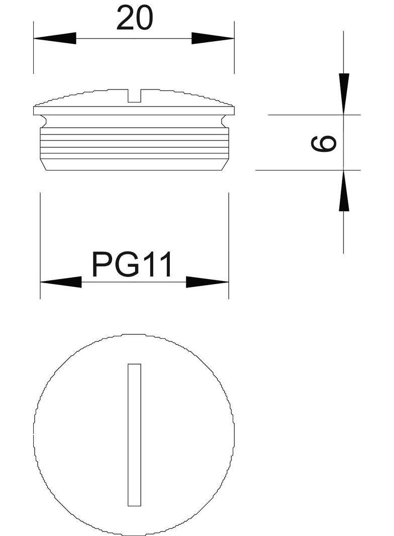 168/MS, ZAŚLEPKA GWINTOWANA PG 11MS/NI