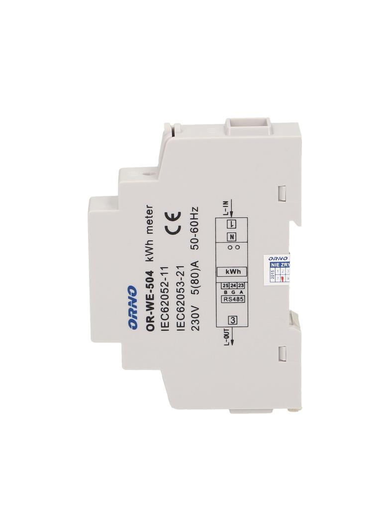 1-fazowy wskaźnik zużycia energii elektrycznej, 80A, port RS-485, 1 moduł, DIN TH-35mm OR-WE-504 ORNO