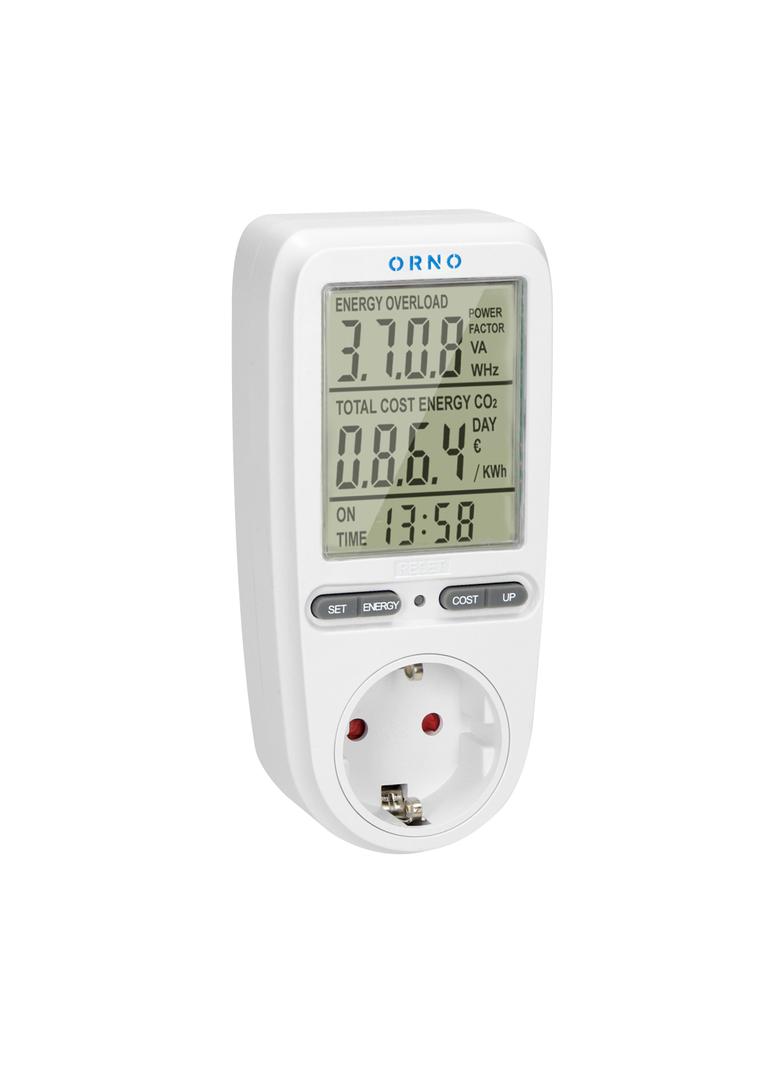 Watomierz, kalkulator energii z wyświetlaczem LCD OR-WAT-435(GS) ORNO
