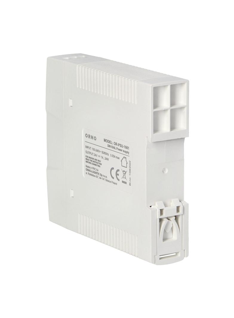 Zasilacz przemysłowy na szynę DIN 24VDC 1A 20W obudowa z tworzywa sztucznego OR-PSU-1661 ORNO