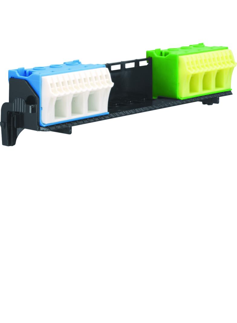 Zacisk PE/N z nośnikiem 2x14 Quickconnect - Blok dystrybucji zasilania (montaż na szynie) FZ381 HAGE