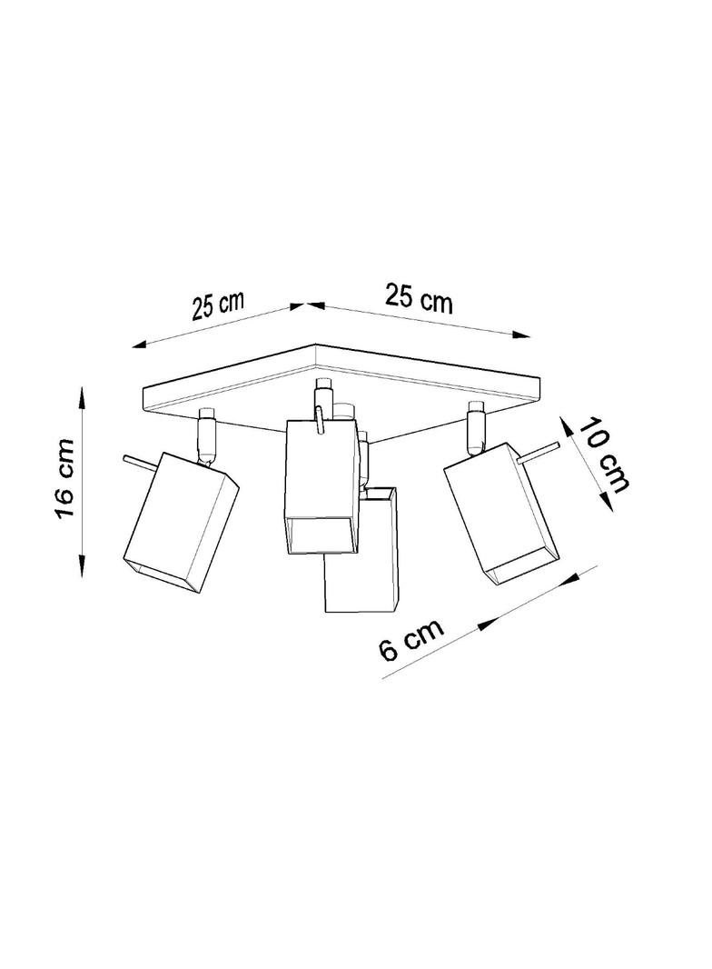 Sollux Plafon MERIDA 4 szary SL.0458